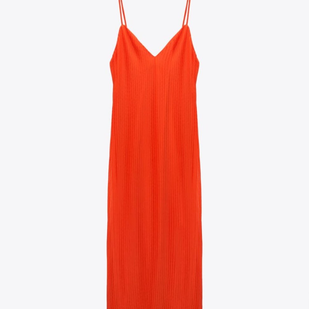 Zara - PLEATED MIDI DRESS - Picture 5 of 7